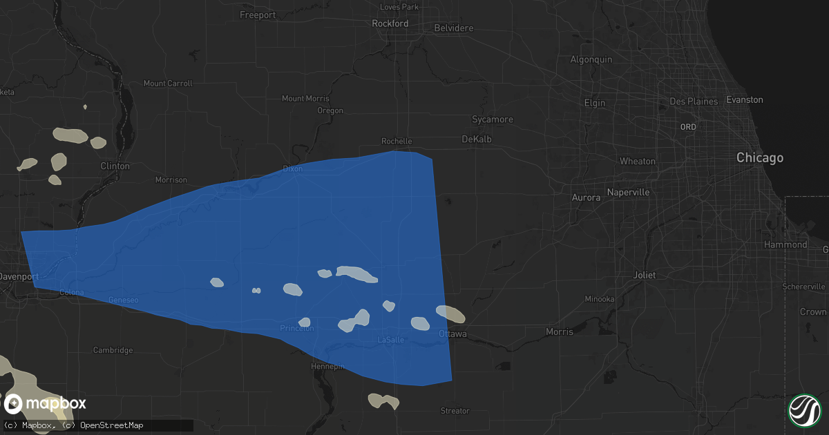 Hail map in Paw Paw, IL on August 12, 2026