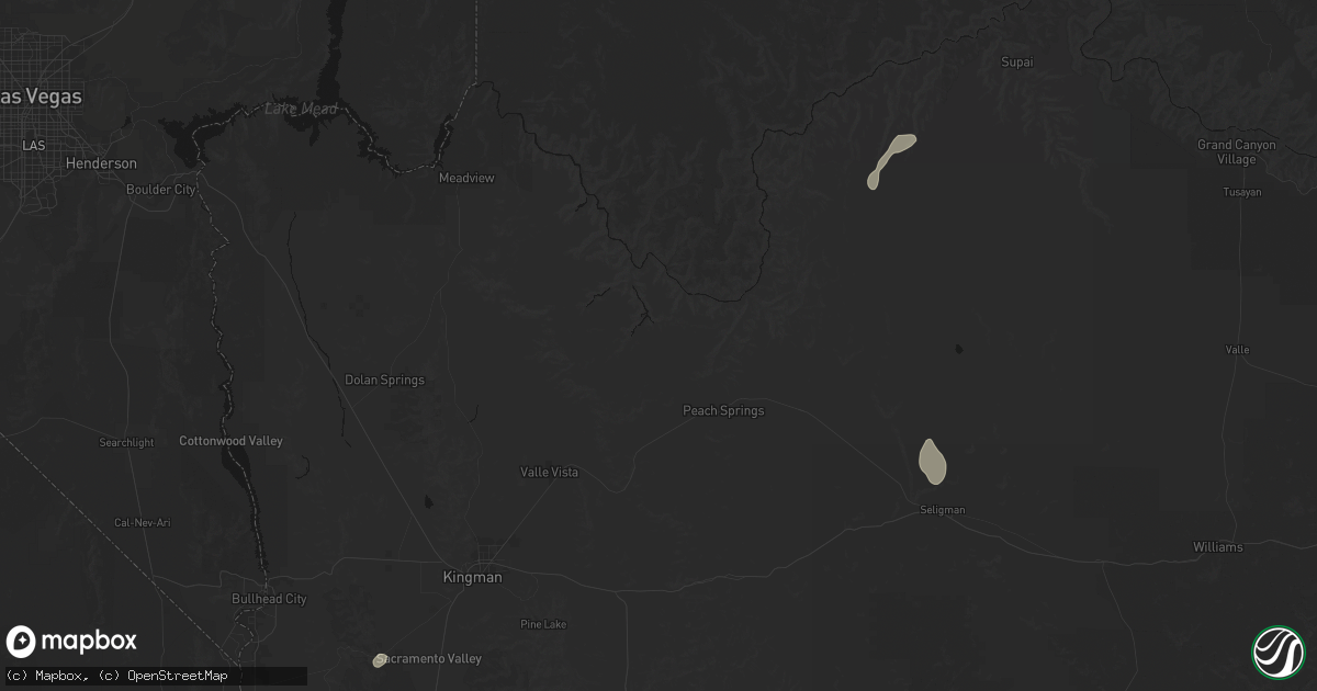 Hail map in Peach Springs, AZ on August 12, 2026