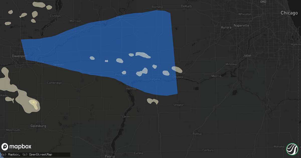 Hail map in Peru, IL on August 12, 2026