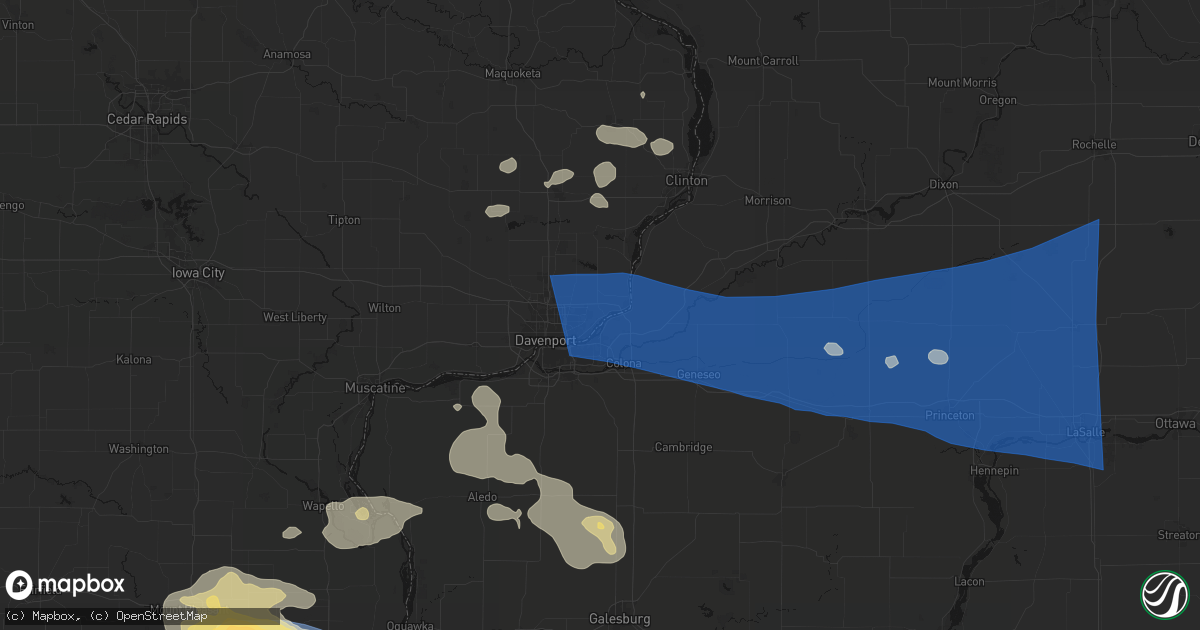Hail map in Pleasant Valley, IA on August 12, 2026