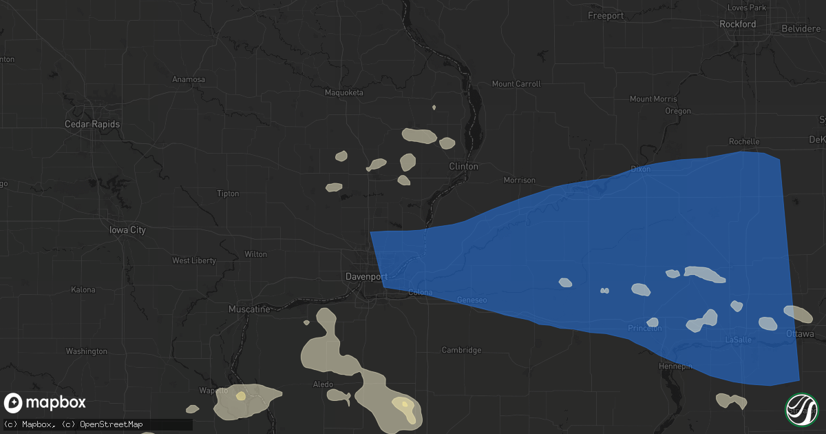 Hail map in Princeton, IA on August 12, 2026