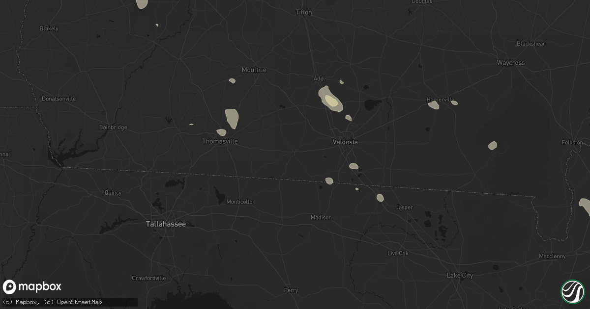 Hail map in Quitman, GA on August 12, 2026