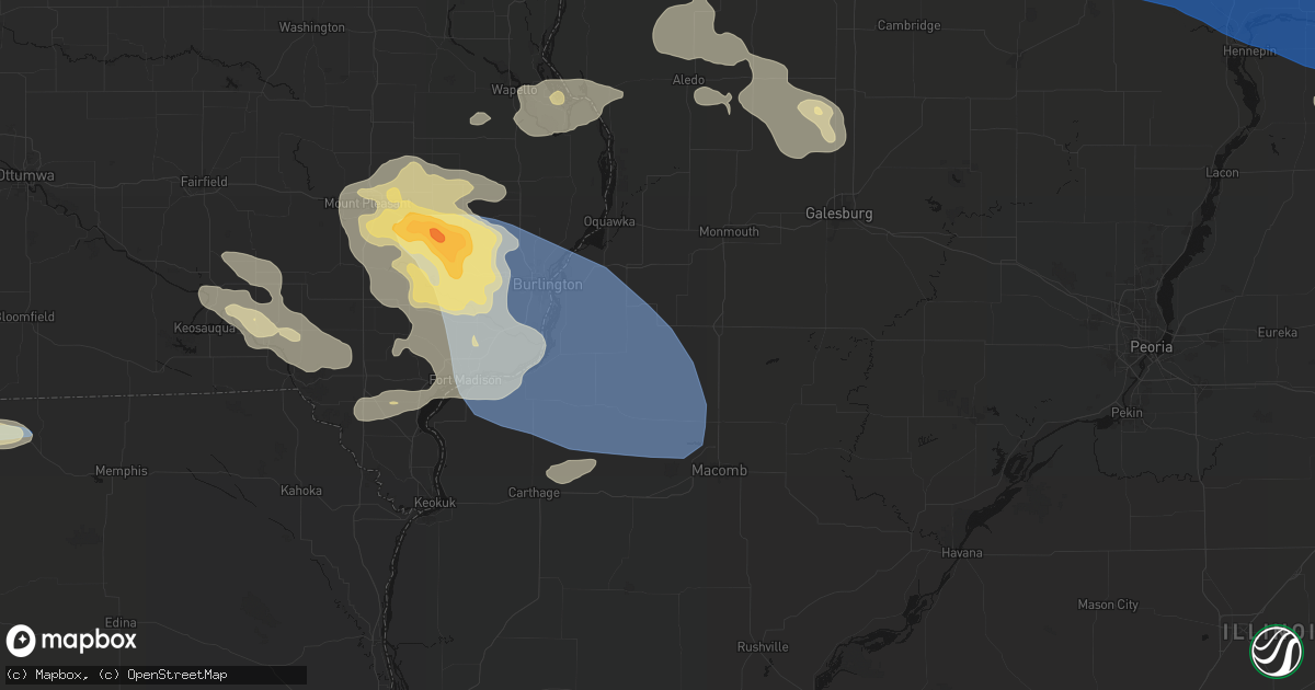 Hail map in Raritan, IL on August 12, 2026