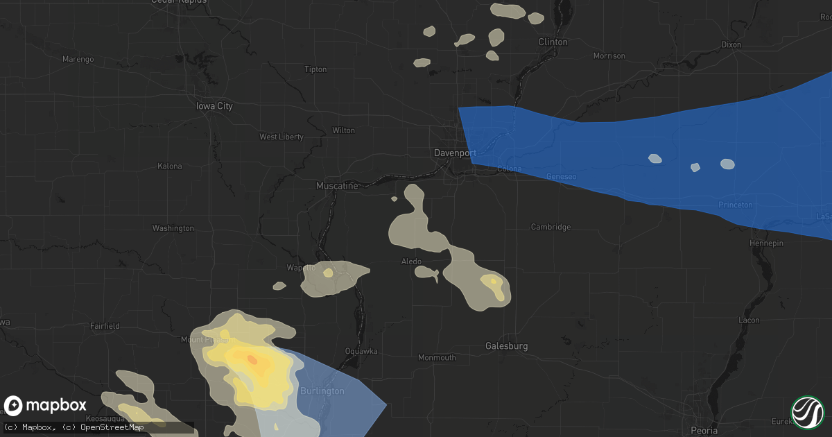 Hail map in Reynolds, IL on August 12, 2026