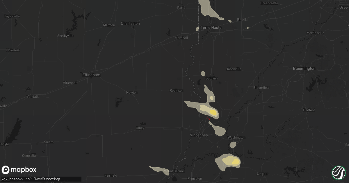 Hail map in Robinson, IL on August 12, 2026