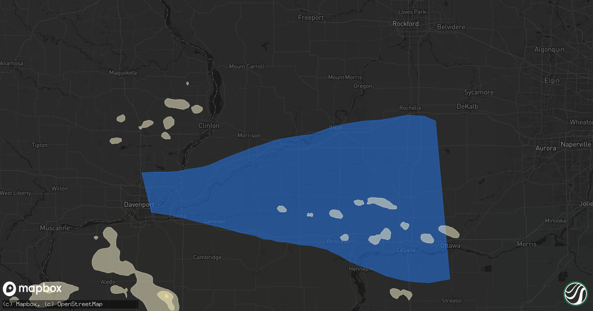 Hail map in Rock Falls, IL on August 12, 2026