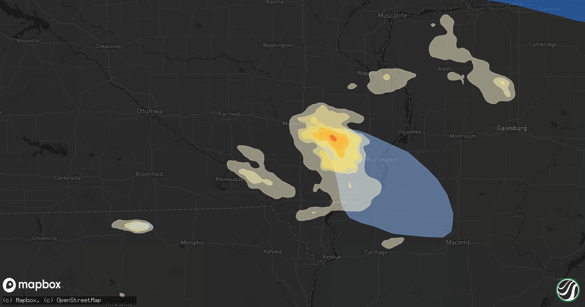 Hail map in Salem, IA on August 12, 2026