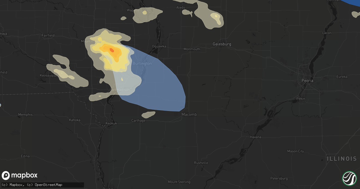 Hail map in Sciota, IL on August 12, 2026