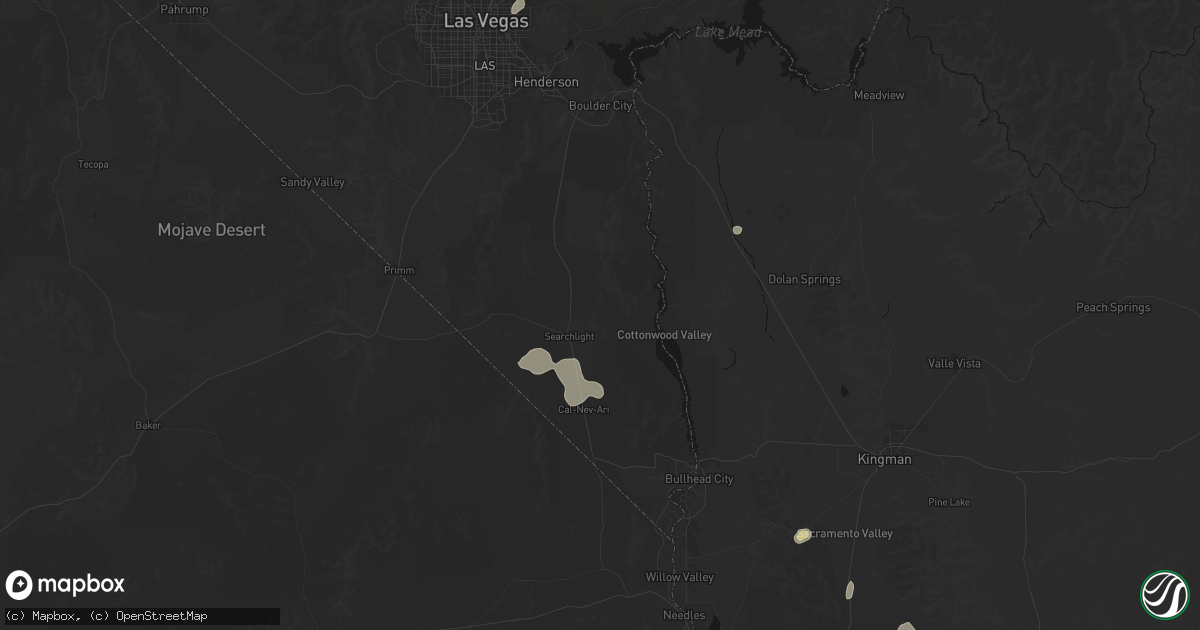 Hail map in Searchlight, NV on August 12, 2026