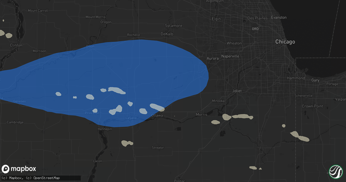 Hail map in Sheridan, IL on August 12, 2026
