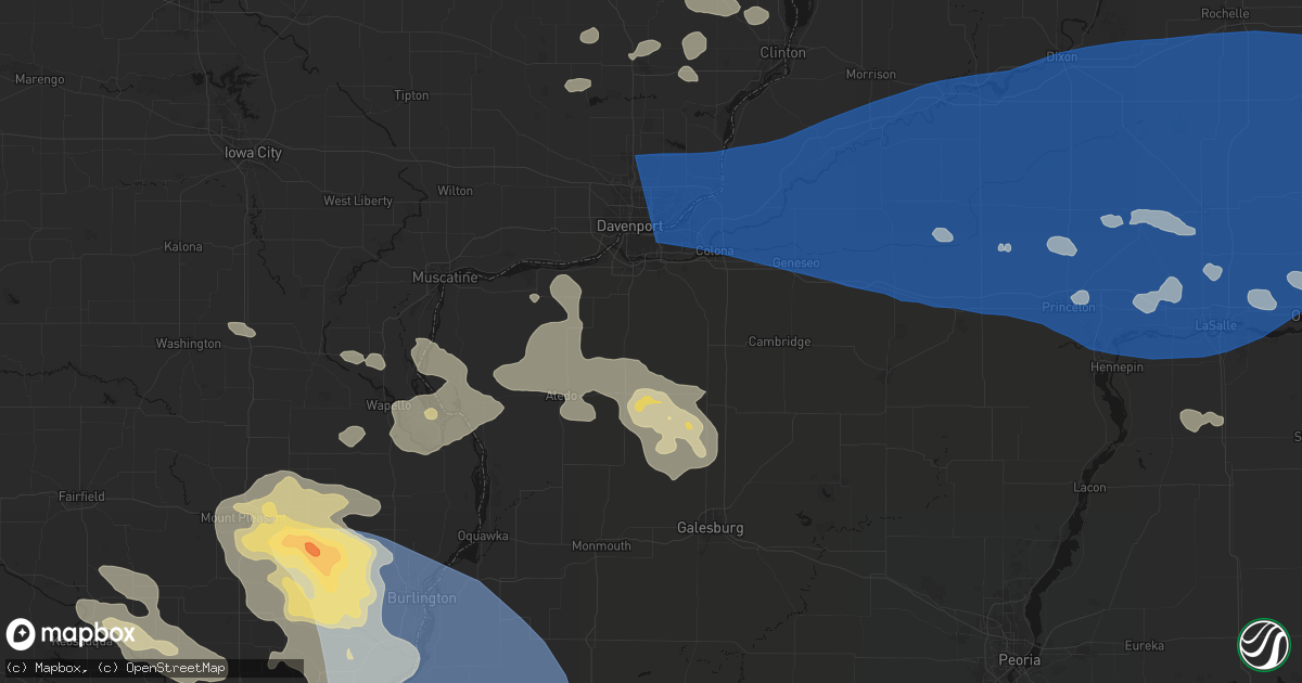 Hail map in Sherrard, IL on August 12, 2026