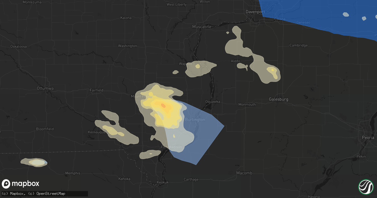 Hail map in Sperry, IA on August 12, 2026