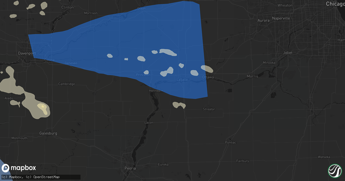 Hail map in Standard, IL on August 12, 2026