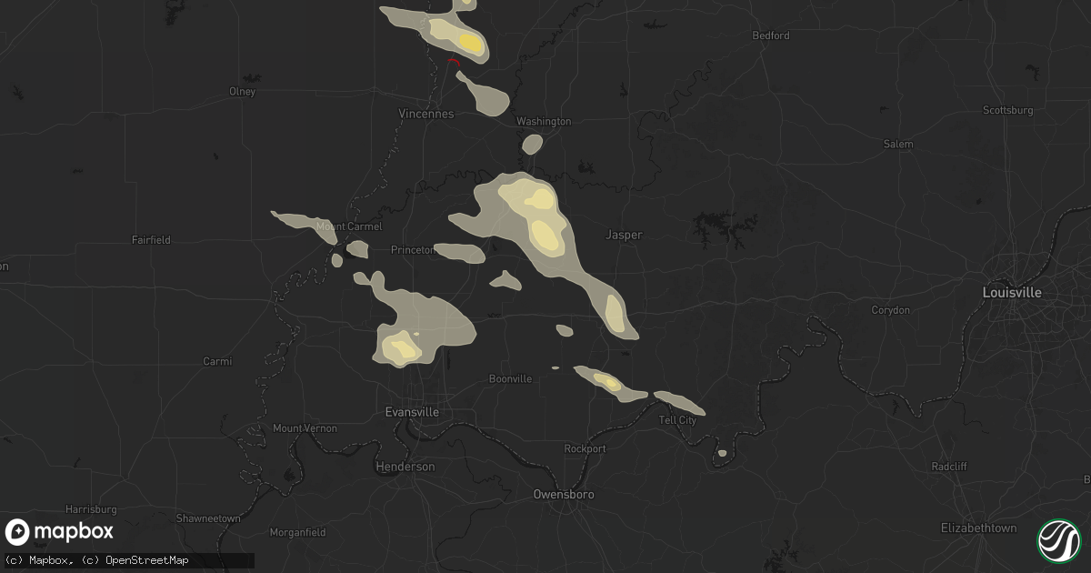 Hail map in Stendal, IN on August 12, 2026