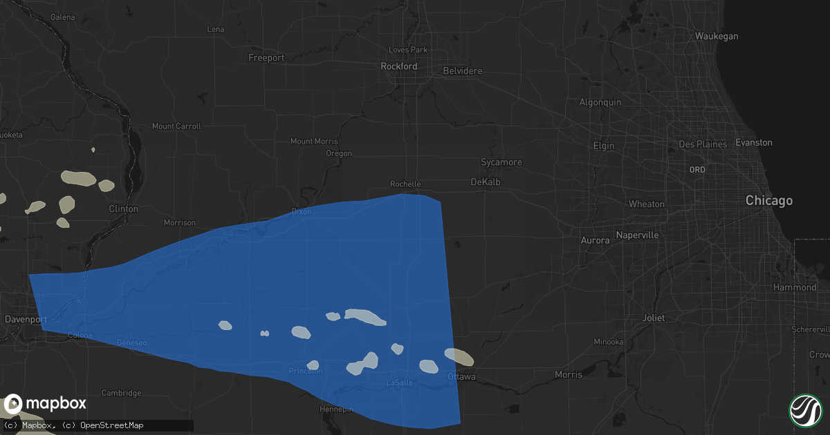 Hail map in Steward, IL on August 12, 2026