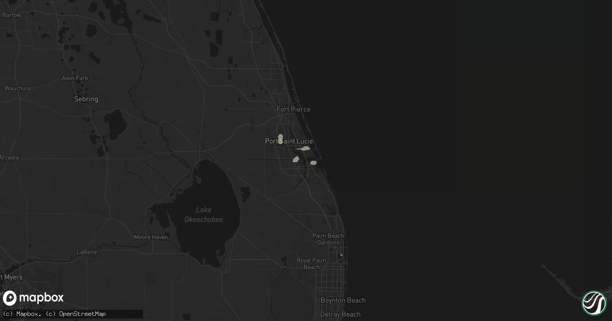 Hail map in Stuart, FL on August 12, 2026