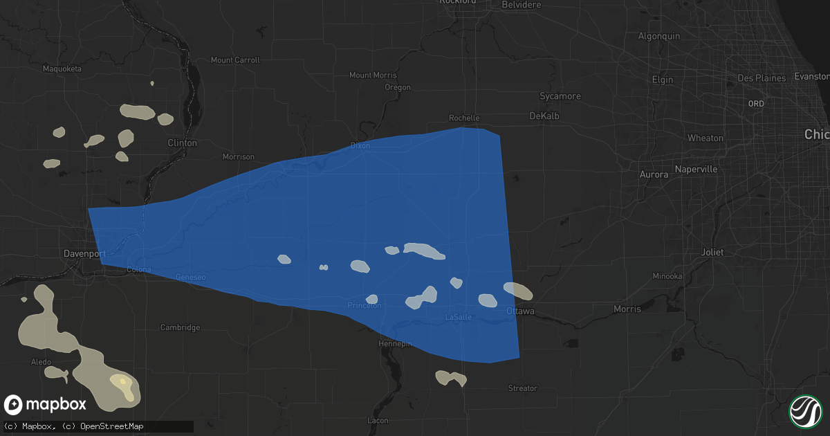 Hail map in Sublette, IL on August 12, 2026