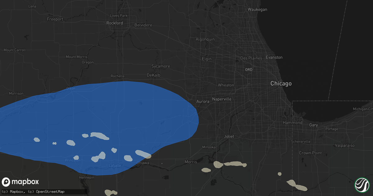Hail map in Sugar Grove, IL on August 12, 2026