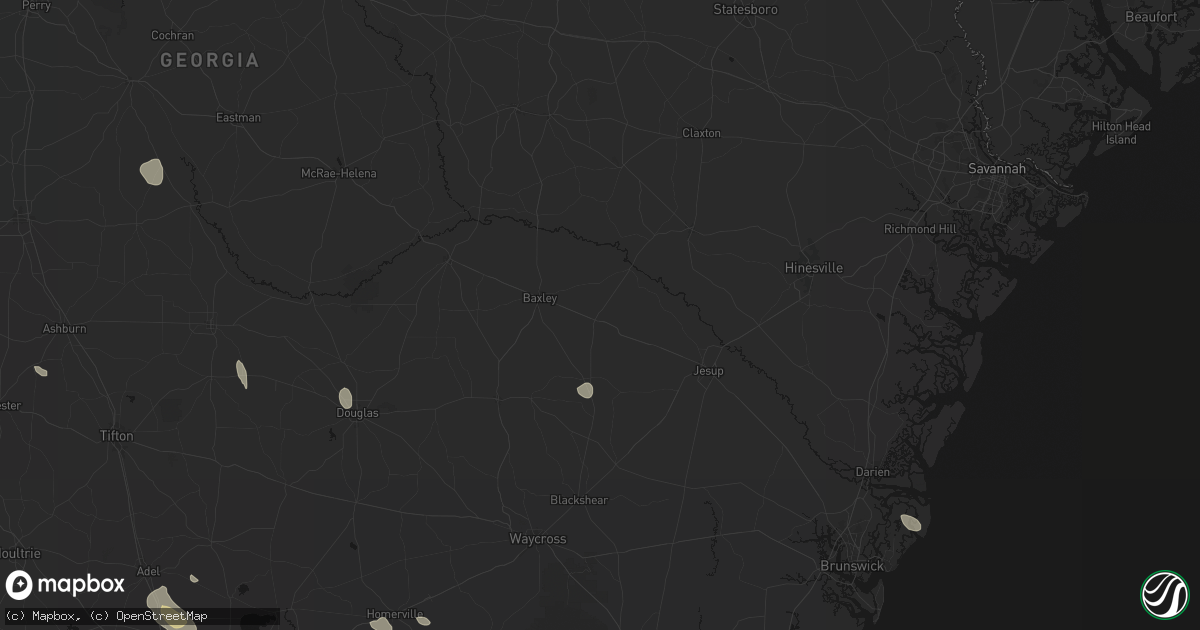 Hail map in Surrency, GA on August 12, 2026