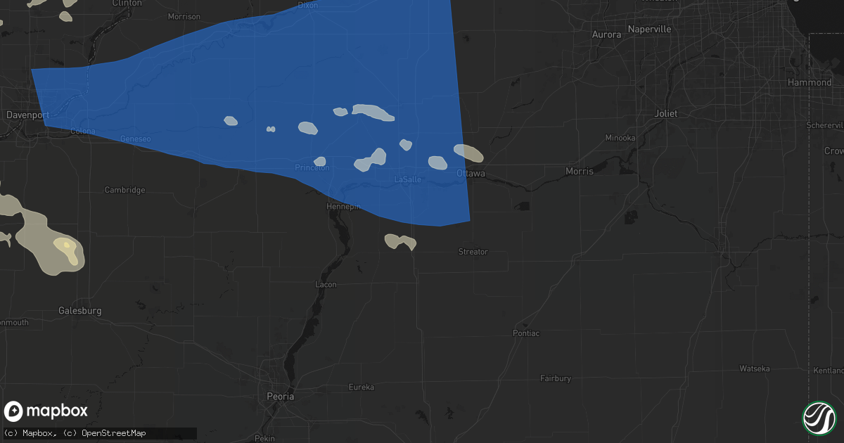 Hail map in Tonica, IL on August 12, 2026