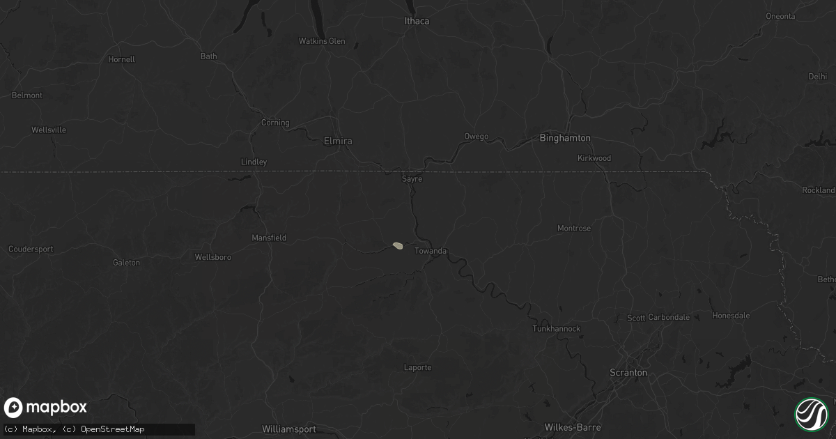 Hail map in Ulster, PA on August 12, 2026