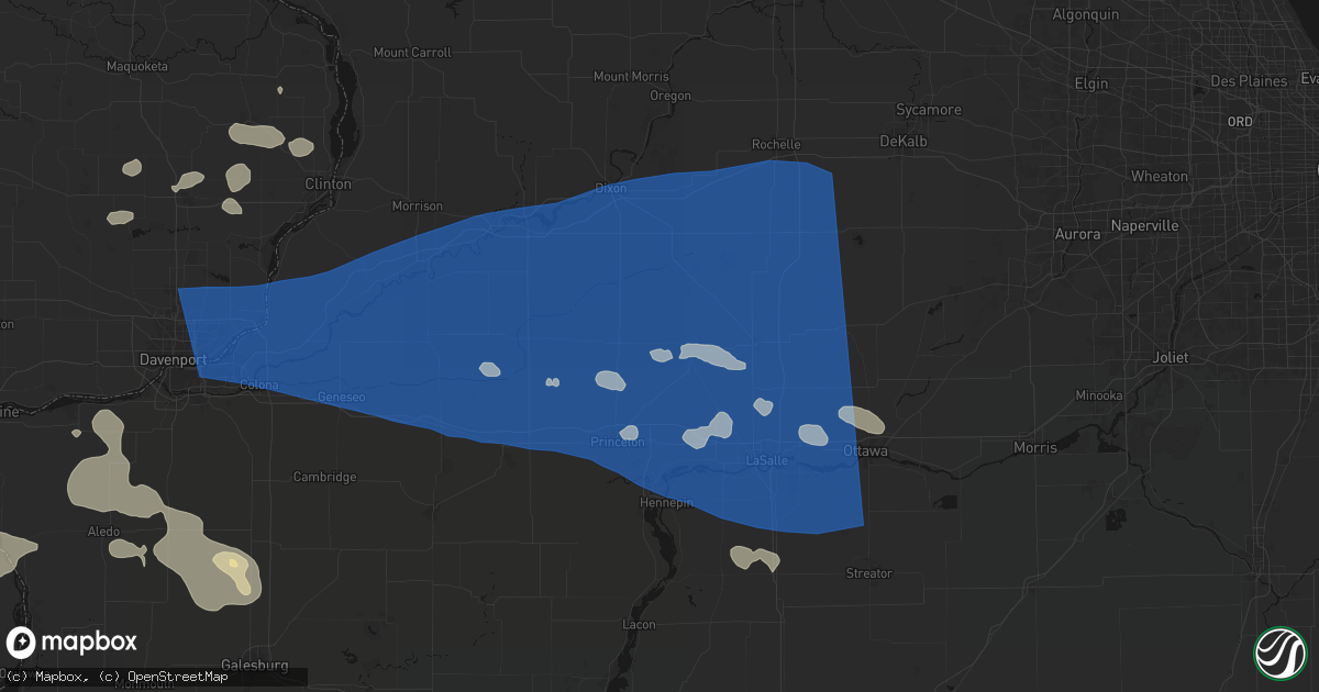 Hail map in Van Orin, IL on August 12, 2026