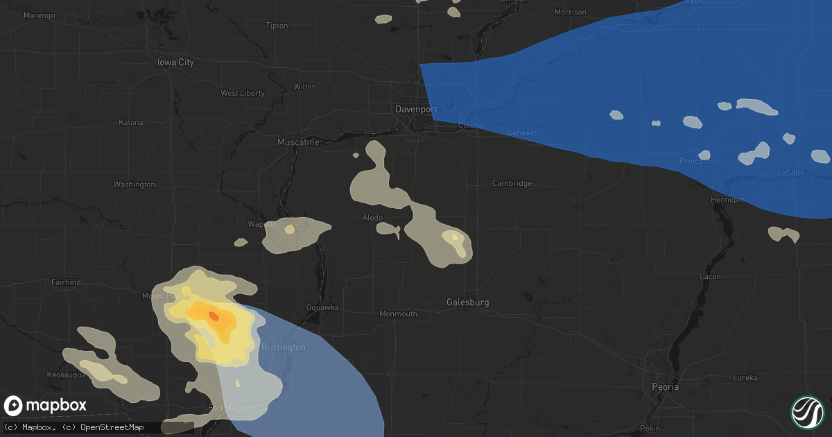 Hail map in Viola, IL on August 12, 2026