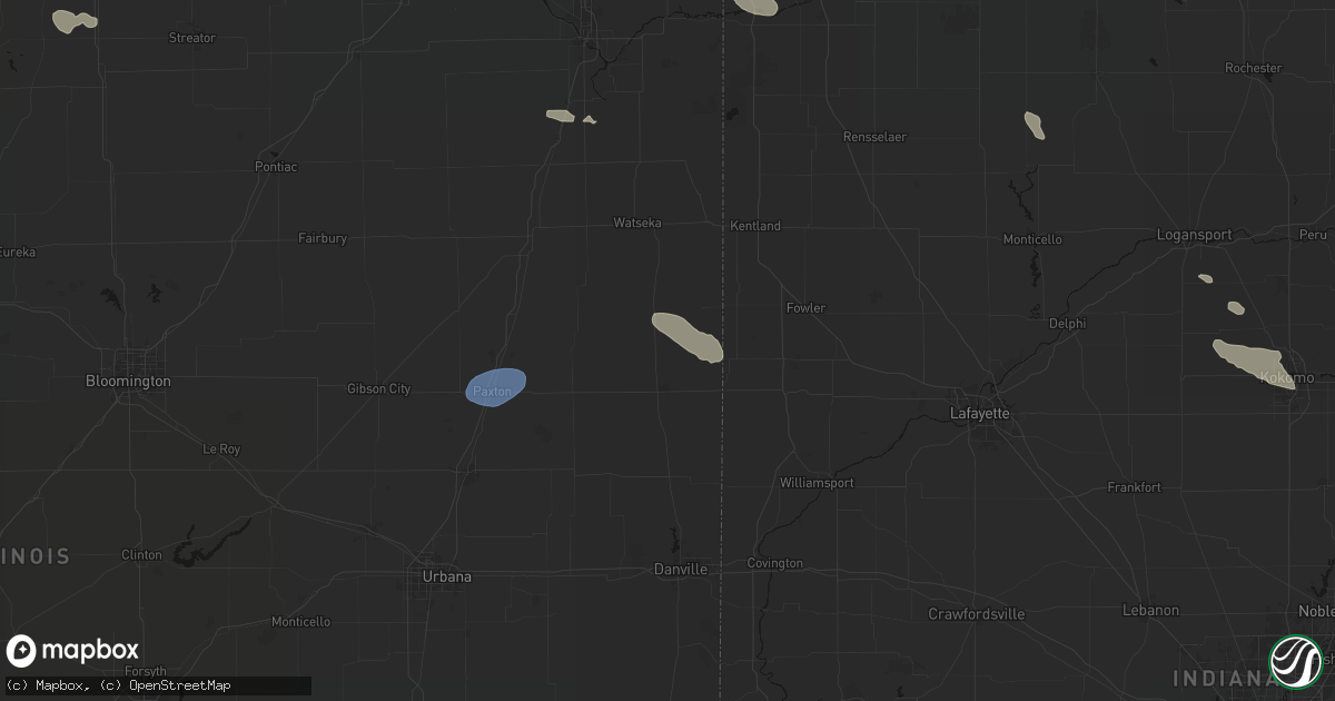 Hail map in Wellington, IL on August 12, 2026