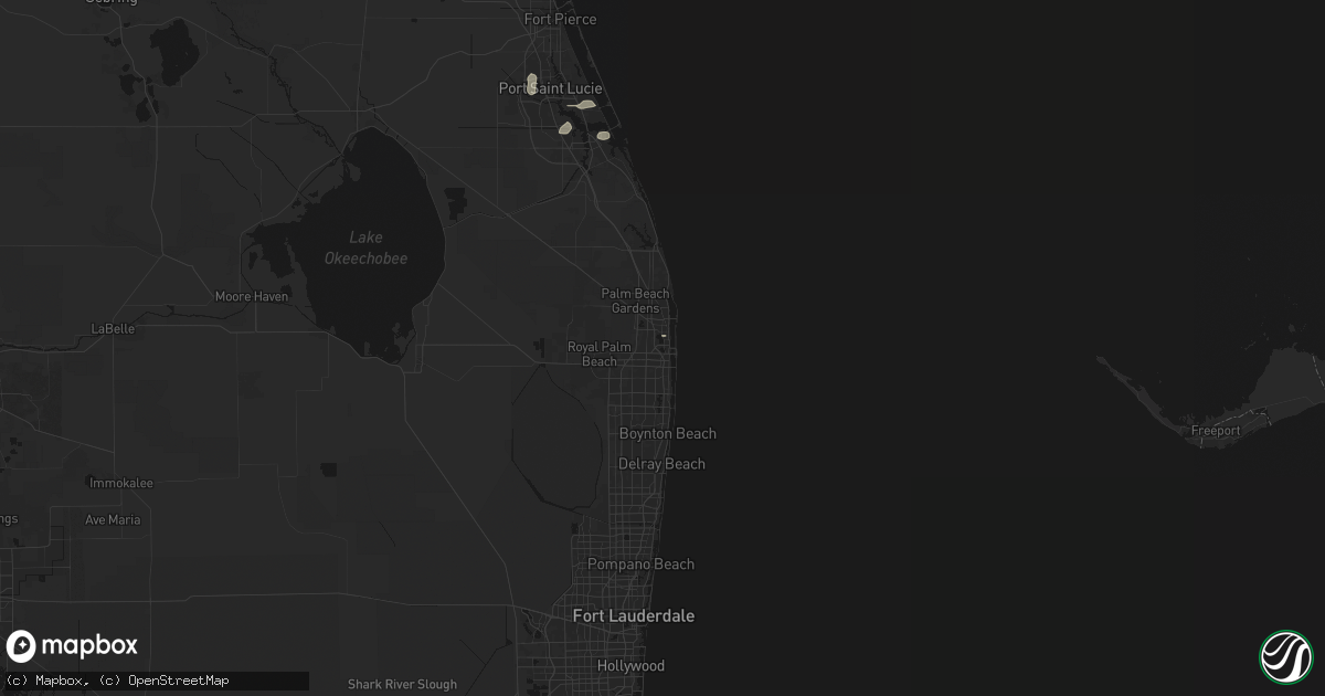 Hail map in West Palm Beach, FL on August 12, 2026