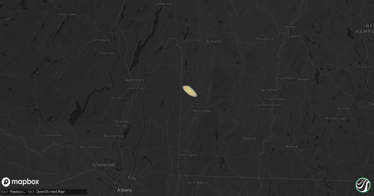 Hail map in West Rupert, VT on August 12, 2026