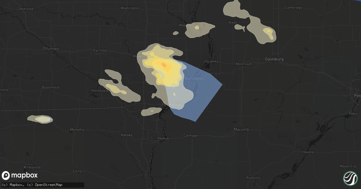 Hail map in Wever, IA on August 12, 2026