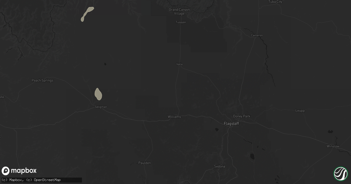 Hail map in Williams, AZ on August 12, 2026