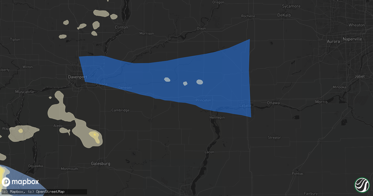 Hail map in Wyanet, IL on August 12, 2026