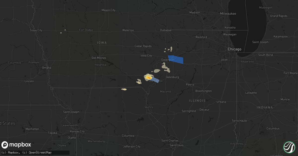 Hail map on August 12, 2026