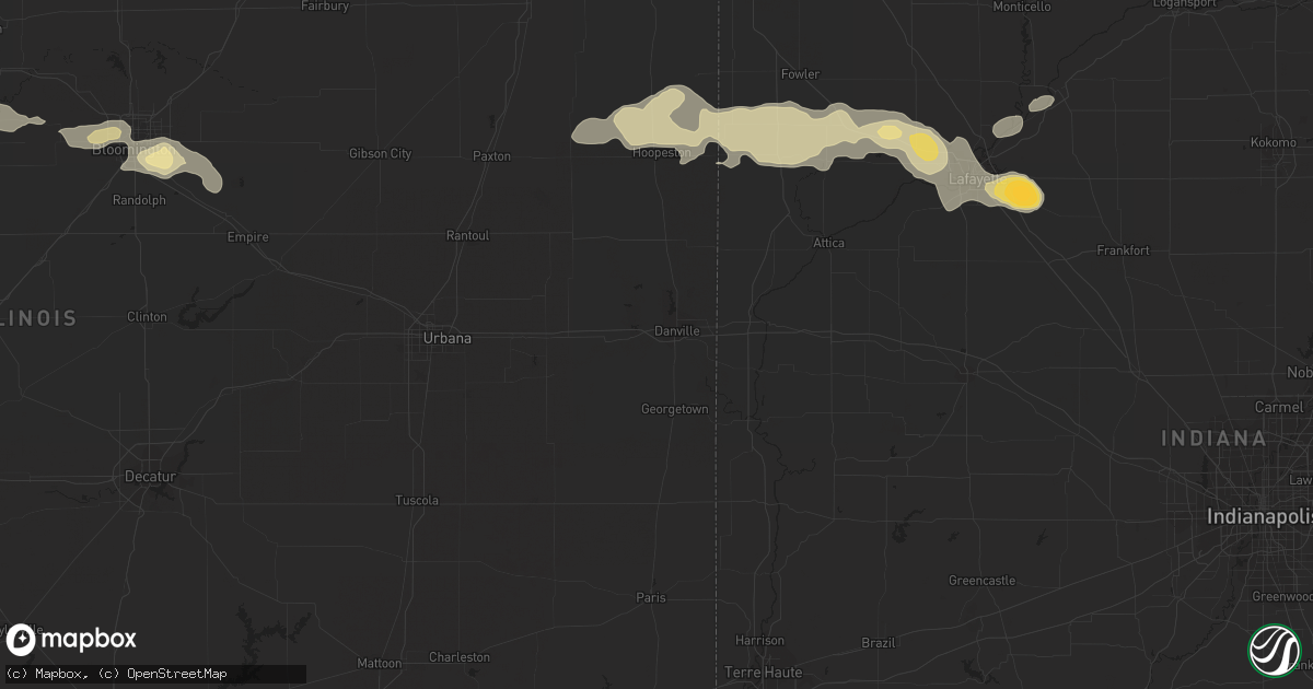 Hail map in Bloomington, IL on August 13, 2011