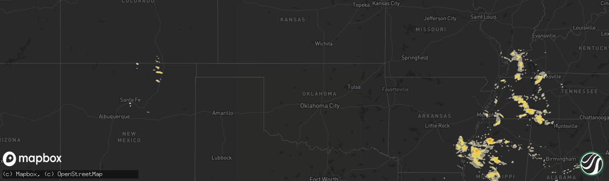 Hail map on August 13, 2012