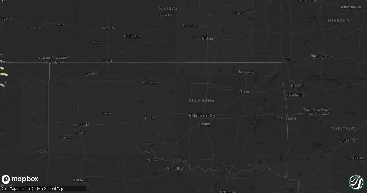 Hail map on August 13, 2012