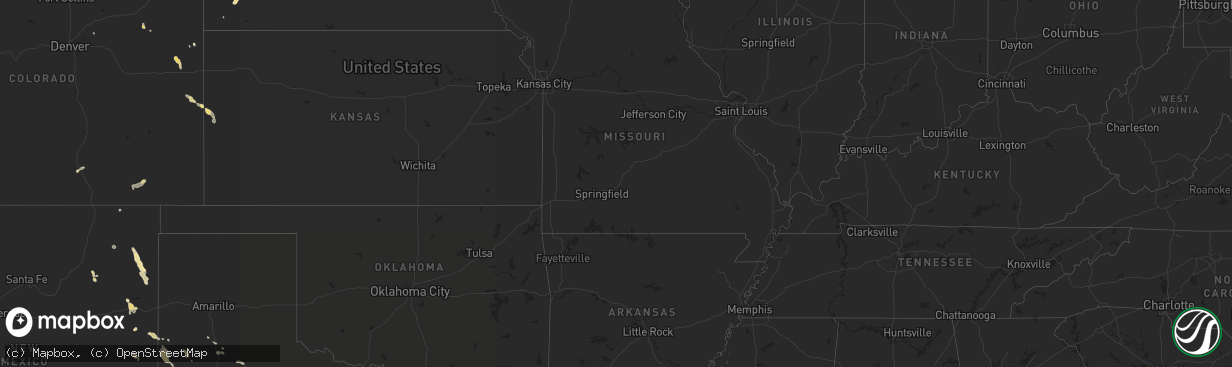 Hail map in Louisiana on August 13, 2013