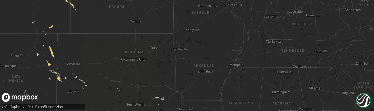 Hail map on August 13, 2013