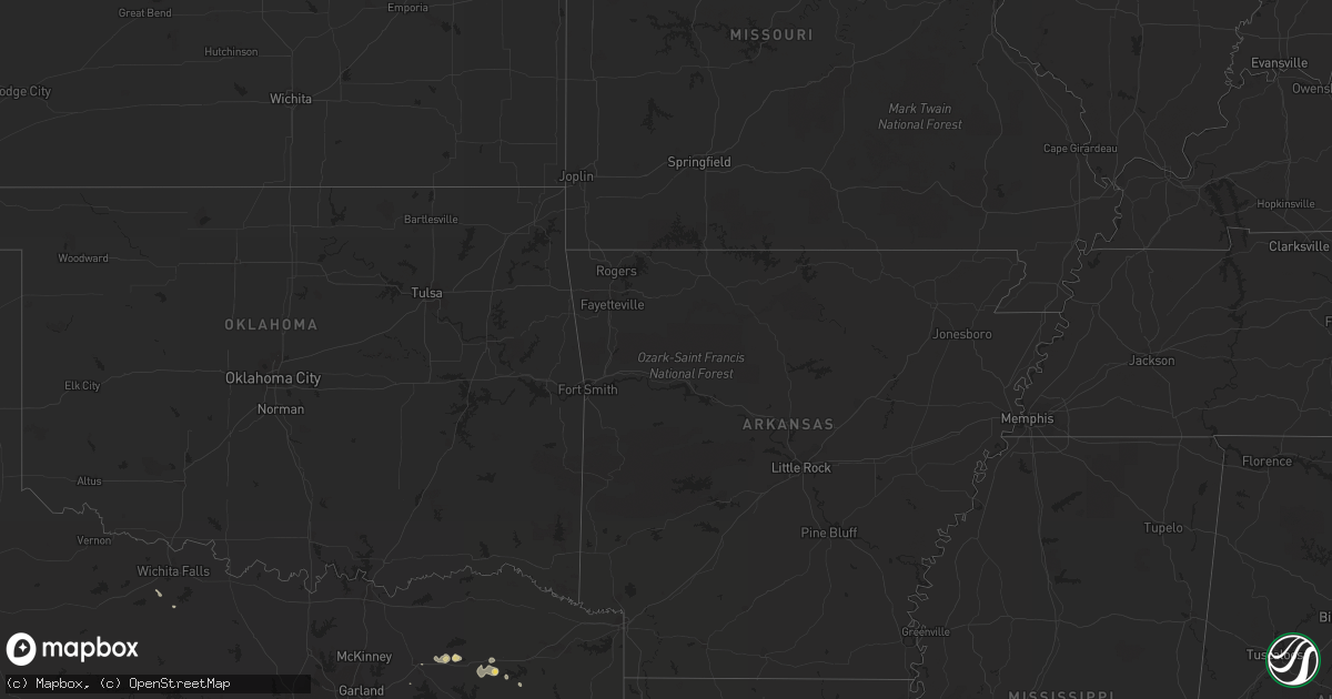 Hail map on August 13, 2013