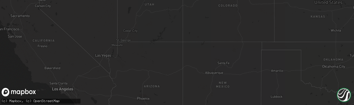 Hail map in Arizona on August 13, 2014