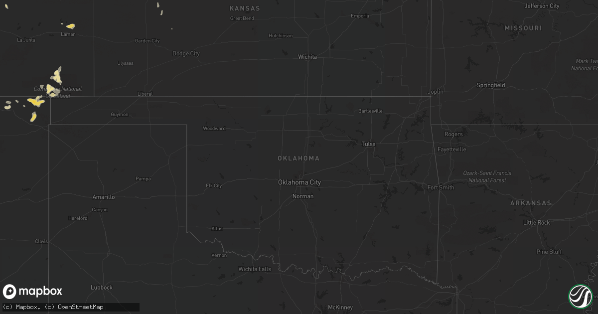 Hail map in Texas on August 13, 2015