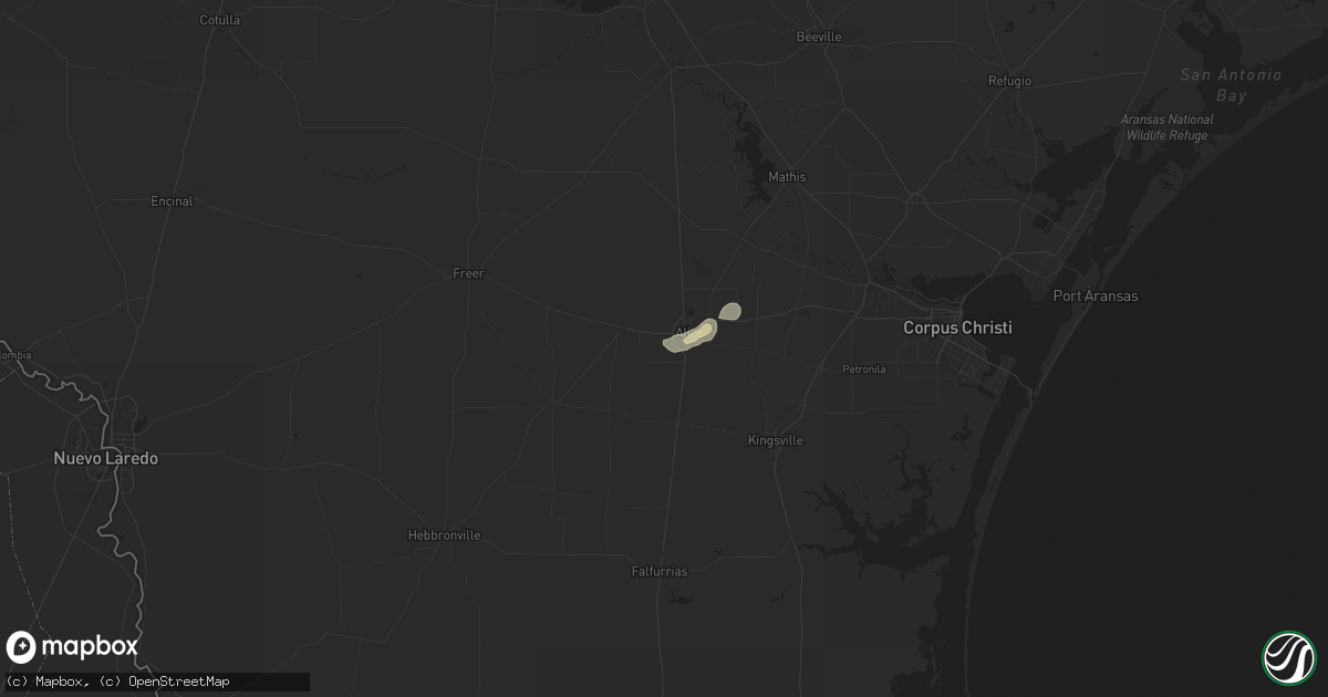 Hail map in Alice, TX on August 13, 2016