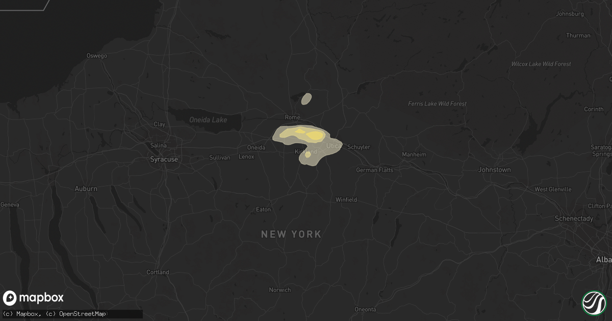 Hail map in Clinton, NY on August 13, 2016