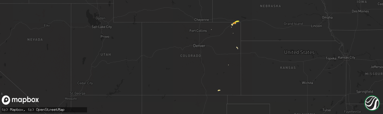 Hail map in Colorado on August 13, 2016