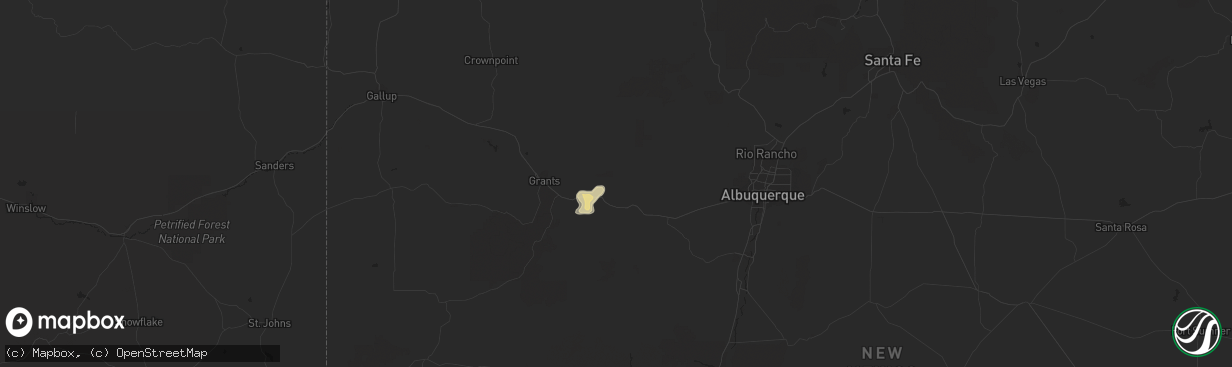 Hail map in Cubero, NM on August 13, 2016