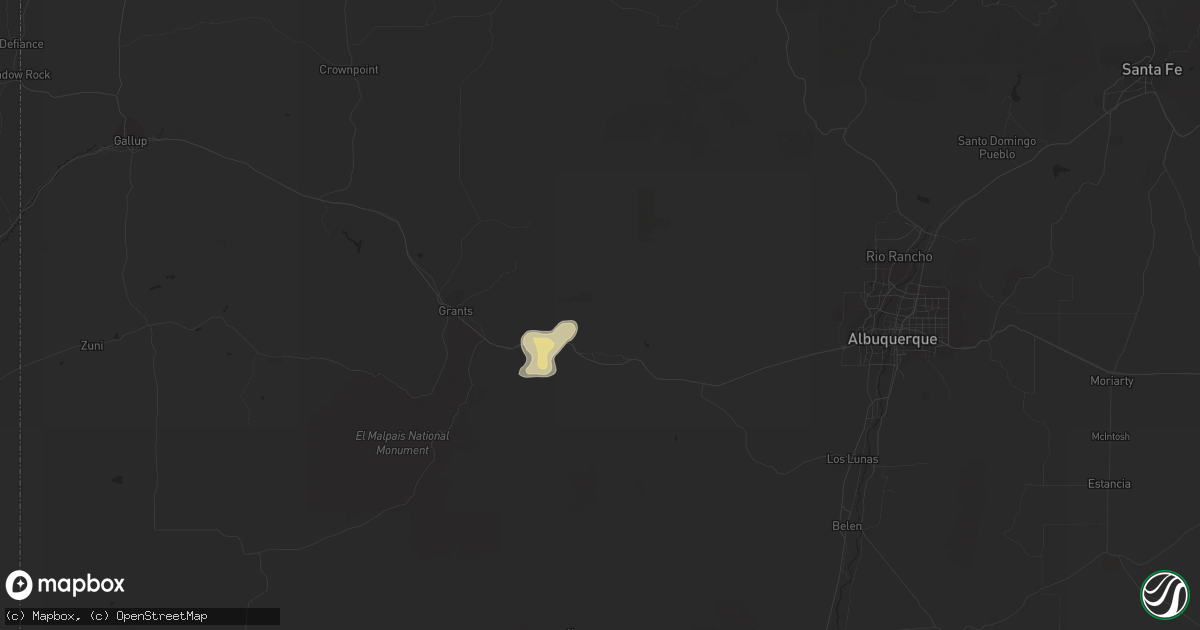 Hail map in Cubero, NM on August 13, 2016