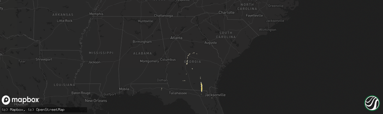 Hail map in Georgia on August 13, 2016