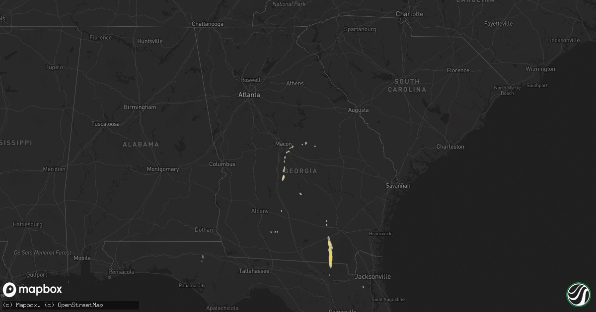 Hail map in Georgia on August 13, 2016