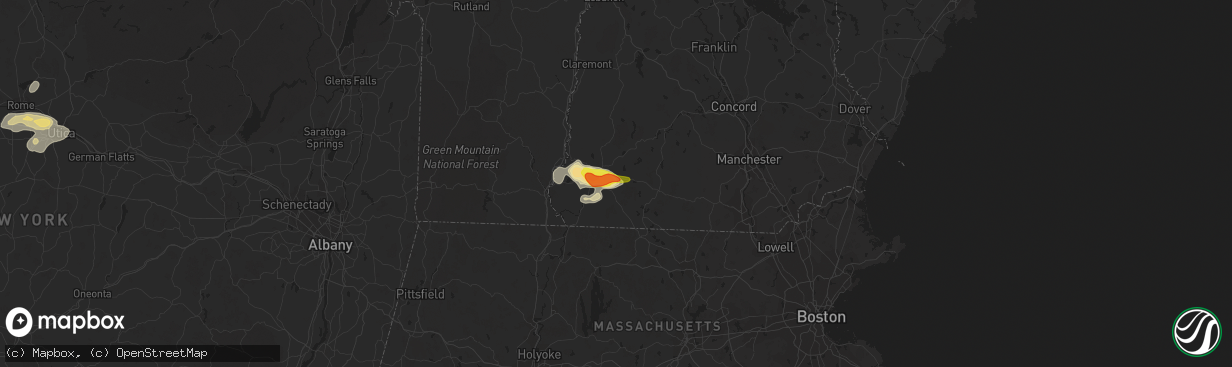 Hail map in Marlborough, NH on August 13, 2016